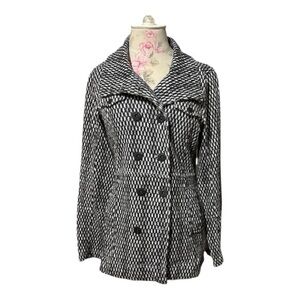 Hurley Monochrome Patterned Pea Coat